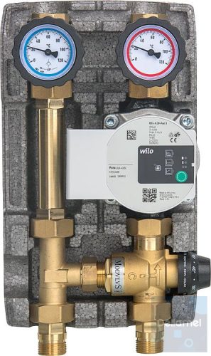 M2-FIX3 DN20 - Szivattyú állomás -  keverőszeleppel 3/4"-os - termosztatikus keverőszeleppel / 45C - 75C