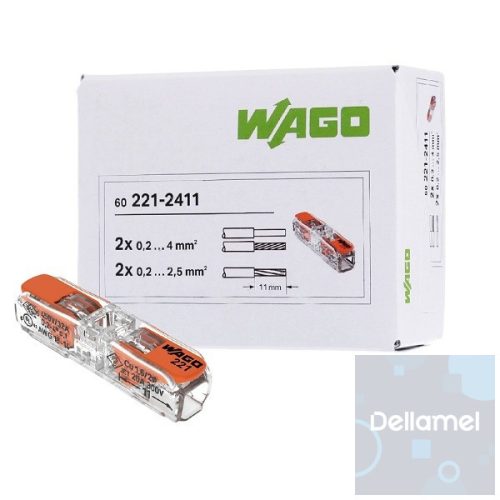 WAGO vezetékösszekötő 2-es 60 db/csomag
