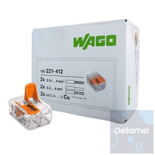WAGO 221-412  I  Sorkapocs 2-es 100 db/csomag