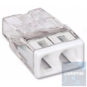   WAGO COMPACT 2273-202 I vezeték összekötő 2x0,5-2,5 mm2 tömör vezetékhez, átlátszó házban, fehér fedéllel