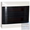 Legrand 137217 PractiboxS falon kívüli kiselosztó, 2 sor 18 modul, átlátszó füstszínű ajtóval, védőföld és nulla elosztókapoccsal