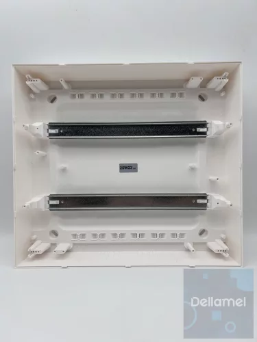 Legrand 137217 PractiboxS falon kívüli kiselosztó, 2 sor 18 modul, átlátszó füstszínű ajtóval, védőföld és nulla elosztókapoccsal