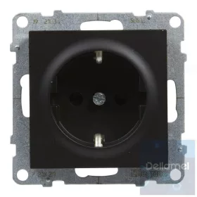   Suno fekete 2P+F GYV csatlakozóaljzat (rugós), biztonsági zsaluval, keret nélkül 721420 Legrand