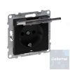 Suno fekete 2P+F GYV CSF csatlakozóaljzat csapófedéllel (rugós), keret nélkül IP21 721427 Legrand