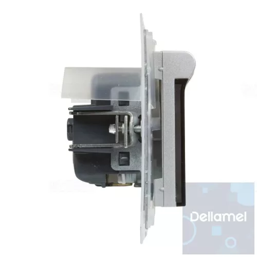 Suno fekete 2P+F GYV CSF csatlakozóaljzat csapófedéllel (rugós), keret nélkül IP21 721427 Legrand