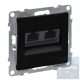Suno fekete 2xRJ45 UTP Cat.6 csatlakozóaljzat, keret nélkül 721453 Legrand
