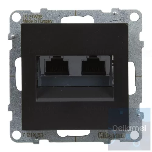 Suno fekete 2xRJ45 UTP Cat.6 csatlakozóaljzat, keret nélkül 721453 Legrand