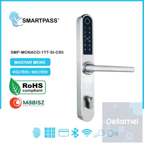 MONACO C72 Silver Okos Kilincs, Ezüst