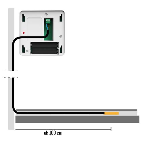 TECH/SINUM EU-C-8f VEZETÉK NÉLKÜLI PADLÓHŐMÉRSÉKLET ÉRZÉKELŐ - fekete I WTP