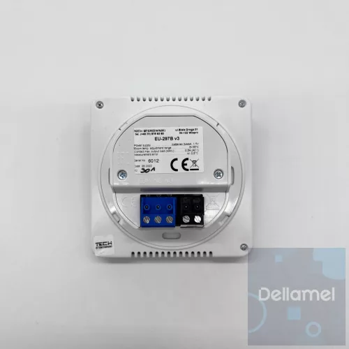 TECH EU-297 v3 vezetékes on/off termosztát (süllyesztett) - fehér