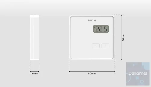 TECH/SINUM EU-R-8b VEZETÉK NÉLKÜLI SZOBATERMOSZTÁT - fekete I WTP