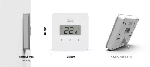 TECH/SINUM EU-R-8b PLUS FEHÉR VEZETÉK NÉLKÜLI SZOBATERMOSZTÁT PÁRATARTALOM ÉRZÉKELŐVEL - fehér I WTP