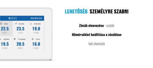 TECH EU-M-9t Vezetékes vezérlő panel + WiFi modul (falra szerelhető) -Fekete - KIFUTÓ SZÉRIA!