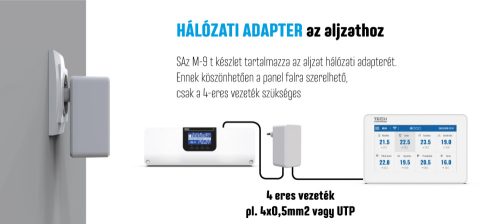 TECH EU-M-9t Vezetékes vezérlő panel + WiFi modul (falra szerelhető) -Fekete - KIFUTÓ SZÉRIA!
