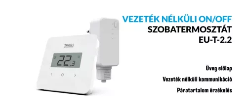 TECH EU-T-2.2 termosztát érintő gombokkal + végrehajtó modul