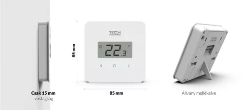 TECH EU-T-2.2 termosztát érintő gombokkal + végrehajtó modul