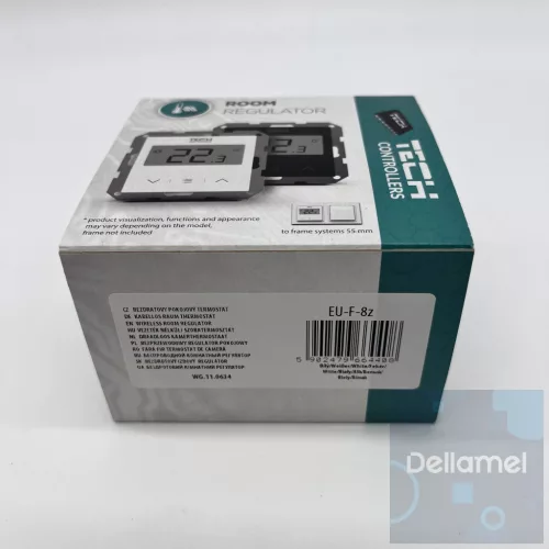 TECH/SINUM EU-F-8z VEZETÉK NÉLKÜLI SZOBATERMOSZTÁT PÁRATARTALOM ÉRZÉKELŐVEL - fehér I WTP