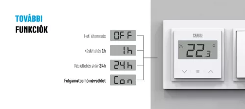 TECH/SINUM EU-F-8z VEZETÉK NÉLKÜLI SZOBATERMOSZTÁT PÁRATARTALOM ÉRZÉKELŐVEL - fehér I WTP