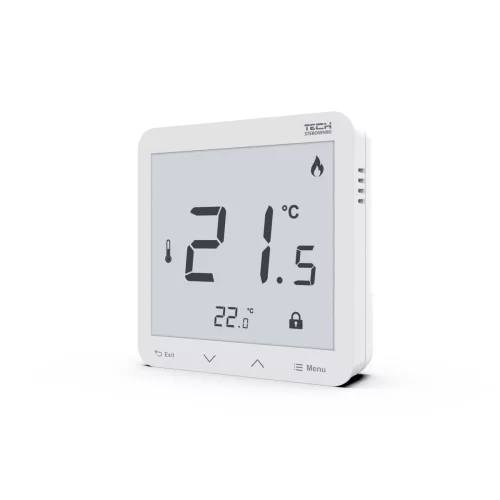 TECH EU-R-8s PLUS FEHÉR VEZETÉK NÉLKÜLI SZOBATERMOSZTÁT PÁRATARTALOM ÉRZÉKELŐVEL