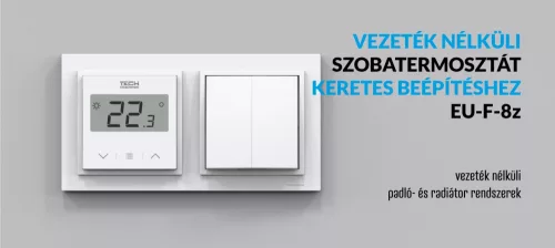 TECH/SINUM EU-F-8z VEZETÉK NÉLKÜLI SZOBATERMOSZTÁT PÁRATARTALOM ÉRZÉKELŐVEL - fekete I WTP