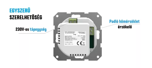 TECH/SINUM EU-F-8z VEZETÉK NÉLKÜLI SZOBATERMOSZTÁT PÁRATARTALOM ÉRZÉKELŐVEL - fekete I WTP