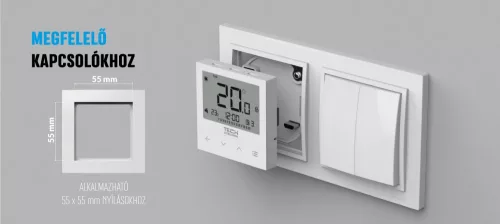 TECH F-4z v1 vezetékes on/off termosztát (keretbe építhető) 230V