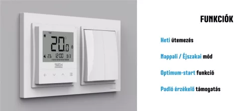 TECH F-4z v1 vezetékes on/off termosztát (keretbe építhető) 230V
