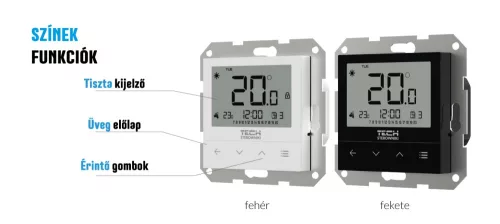 TECH F-4z v1 vezetékes on/off termosztát (keretbe építhető) 230V