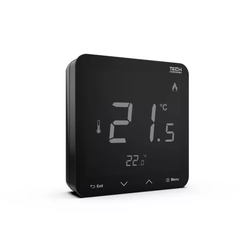 TECH EU-R-8s PLUS FEKETE VEZETÉK NÉLKÜLI SZOBATERMOSZTÁT PÁRATARTALOM ÉRZÉKELŐVEL