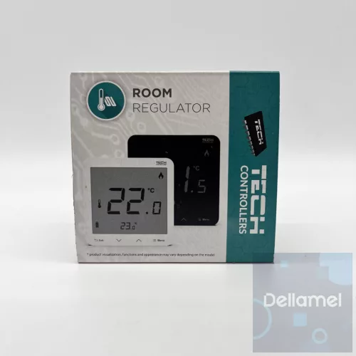 TECH EU-R-8s PLUS FEKETE VEZETÉK NÉLKÜLI SZOBATERMOSZTÁT PÁRATARTALOM ÉRZÉKELŐVEL