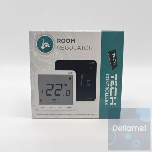 TECH/SINUM EU-R-8pb PLUS FEKETE VEZETÉK NÉLKÜLI SZOBATERMOSZTÁT PÁRATARTALOM ÉRZÉKELŐVEL I WTP