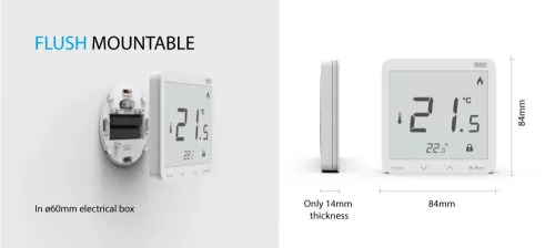 TECH/SINUM EU-R-8pb PLUS FEKETE VEZETÉK NÉLKÜLI SZOBATERMOSZTÁT PÁRATARTALOM ÉRZÉKELŐVEL I WTP