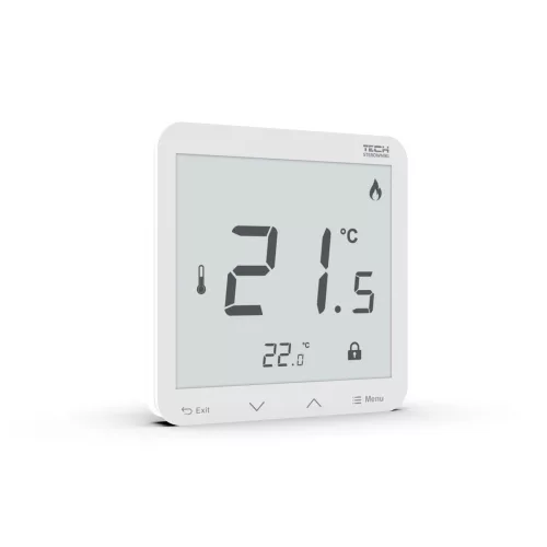 TECH EU-R-8s PLUS VEZETÉK NÉLKÜLI SZOBATERMOSZTÁT PÁRATARTALOM ÉRZÉKELŐVEL - fekete