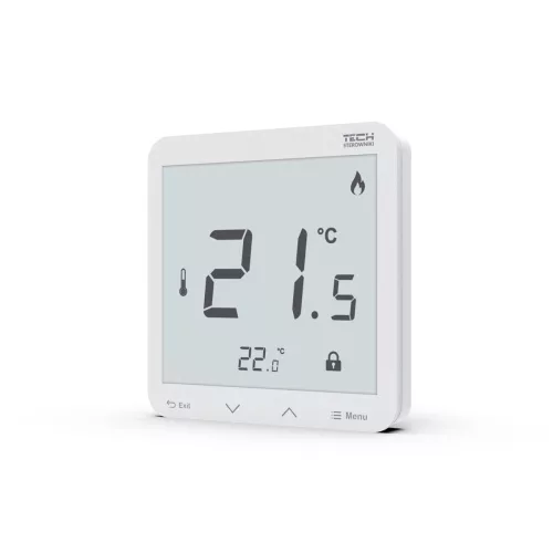 TECH EU-R-8s PLUS VEZETÉK NÉLKÜLI SZOBATERMOSZTÁT PÁRATARTALOM ÉRZÉKELŐVEL - fekete