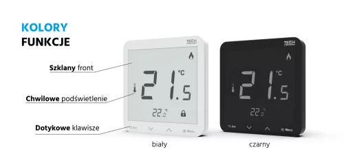TECH/SINUM EU-R-8pz PLUS Termosztát - fekete I WTP