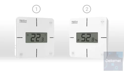 TECH EU R-8X FEHÉR VEZETÉK NÉLKÜLI SZOBAHŐMÉRSÉKLET SZABÁLYOZÓ PÁRATARTALOM-ÉRZÉKELŐVEL