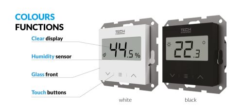 TECH EU-F-12B VEZETÉKES SZOBASZABÁLYOZÓ - fekete