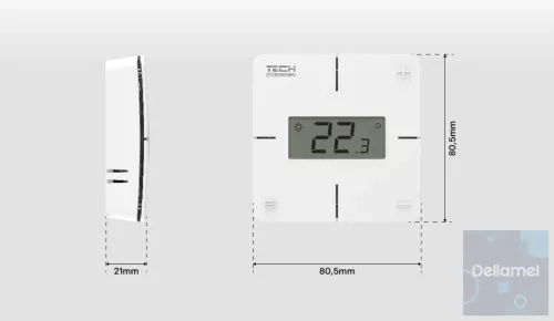 TECH EU R-8X FEKETE VEZETÉK NÉLKÜLI SZOBAHŐMÉRSÉKLET SZABÁLYOZÓ PÁRATARTALOM-ÉRZÉKELŐVEL 