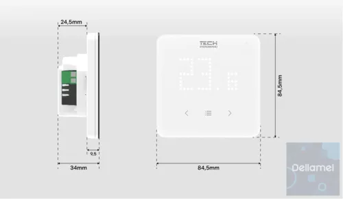TECH/SINUM EU-R-8 LED VEZETÉK NÉLKÜLI SZOBATERMOSZTÁT - fehér I WTP