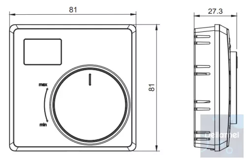 TECH T-P2.1z Vezetékes ON/OFF SZOBATERMOSZTÁT I 230V