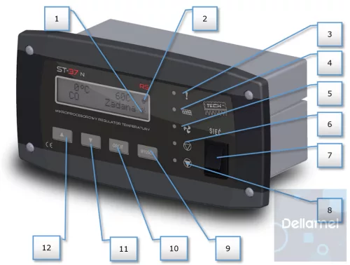 Tech-controllers EU-37n RS kazán funkció vezérlő