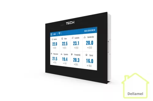 TECH EU-16S WiFi internetes zónaszabályozó vezeték nélküli radiátorszelepek vezérléséhez (16 zóna)
