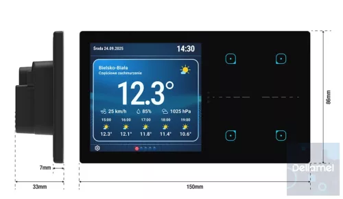Sinum CP-04S Vezérlőpanel - vízszintes változat  - fehér