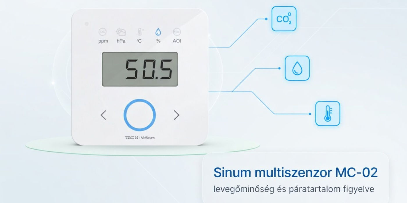 Sinum multiszenzor MC-02: levegőminőség és páratartalom figyelése
