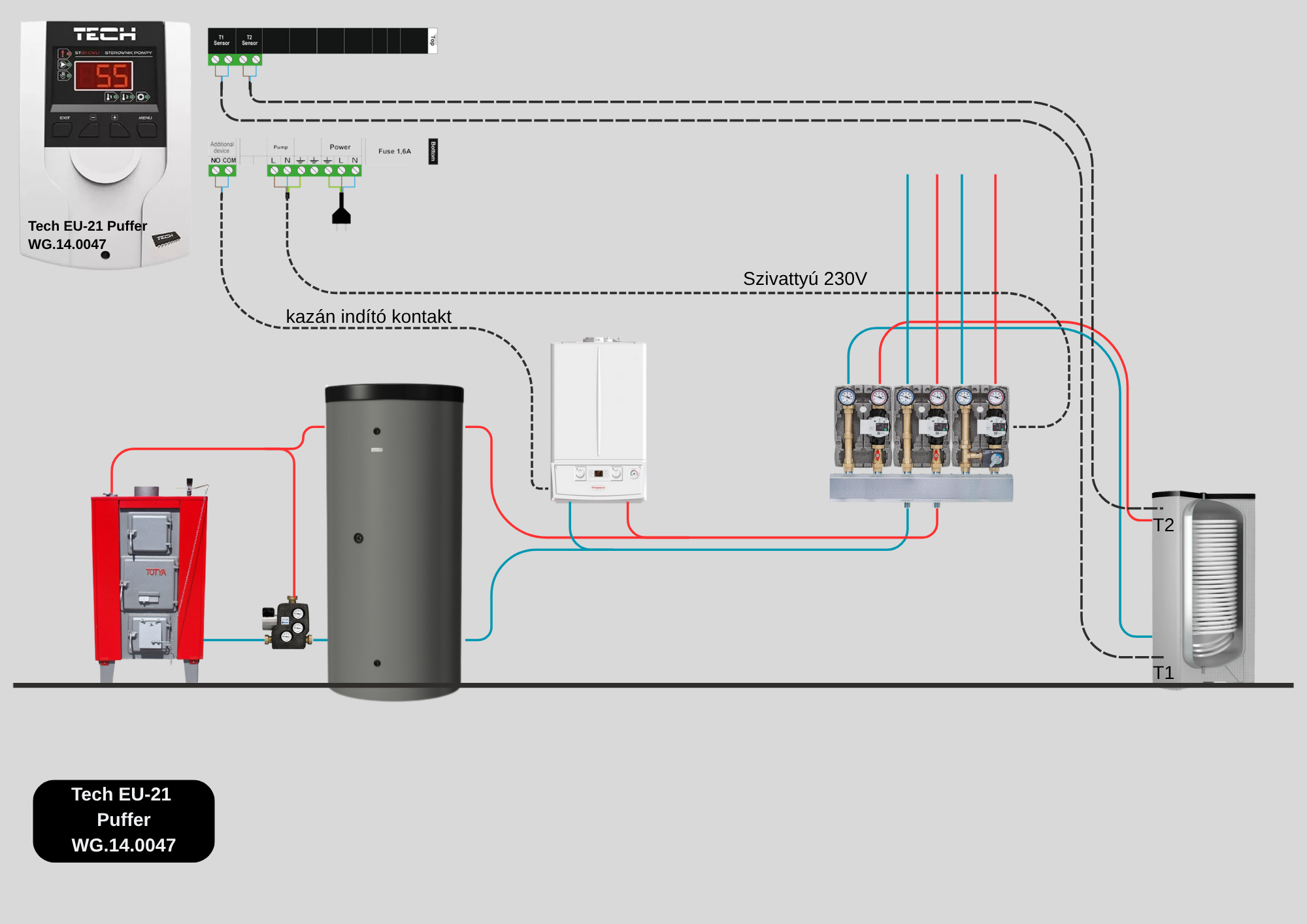 TECH EU-21 Puffer kapcsolási rajz